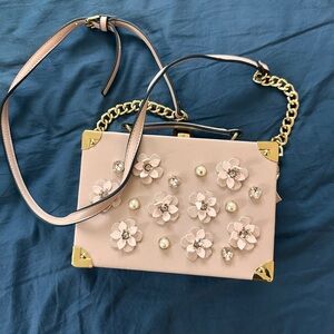 Aldo Pink Floral Embellished Handbag